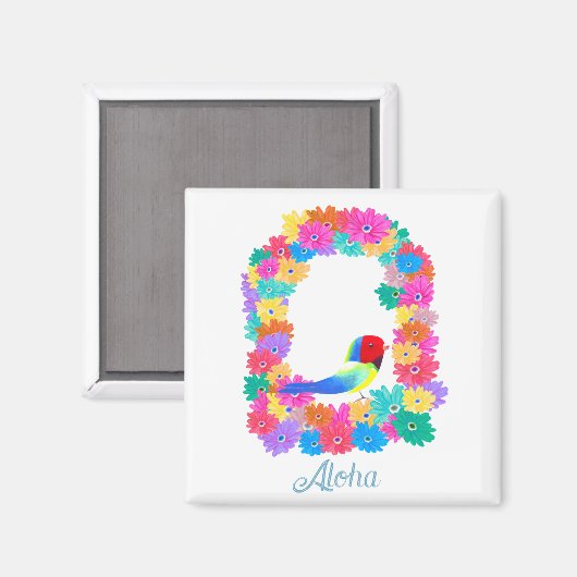 Aimant Oiseau coloré d'Aloha d'Hawaii (Recto/Verso)