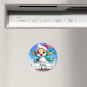 Aimant Oiseau Cute Avec Nametag Personnalisable (In Situ (Lave-vaisselle))