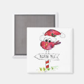 Aimant Oiseau de Noël blanc (Recto/Verso)