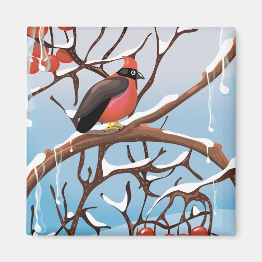 Aimant oiseau d'hiver (Devant)