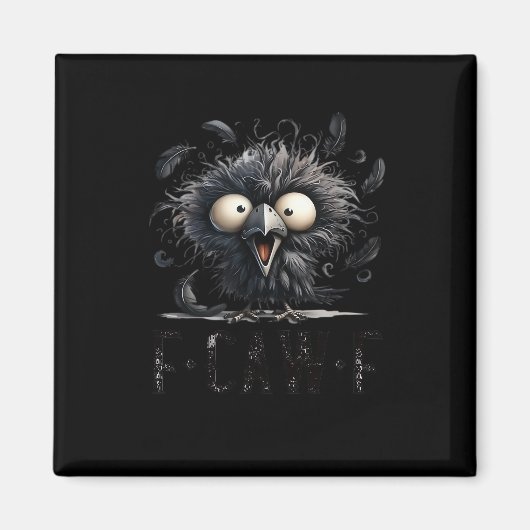 Aimant Oiseau drôle tendance F-Caw-F unique (Devant)