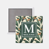 Aimant Oiseau du paradis Motif Monogramme personnel (Recto/Verso)