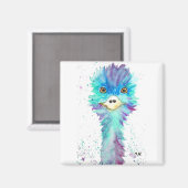 Aimant Oiseau ému coloré (Recto/Verso)