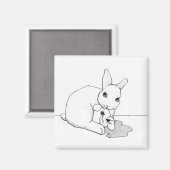 Aimant oiseau et lapin (2/3) (2"x2") (Recto/Verso)