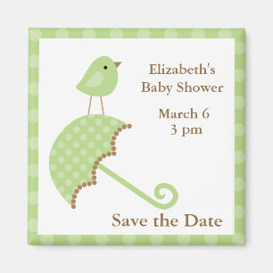 Aimant Oiseau et parapluie verts