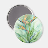 Aimant Oiseau Fleur Tropical De Peinture Paradisiaque - M (Recto/Verso)