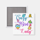 Aimant Oiseau fou Lady Propriétaire Oiseau Lover Birder (Recto/Verso)