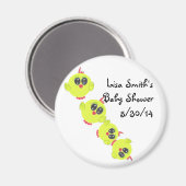 Aimant Oiseau jaune vert bébé (Recto/Verso)