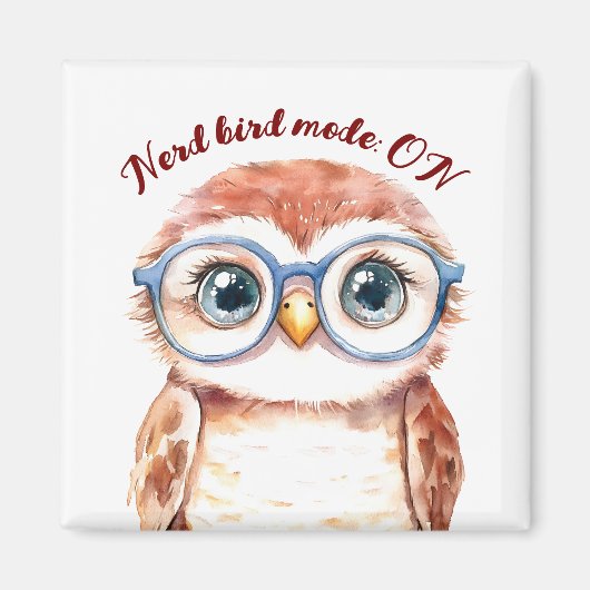 Aimant Oiseau Nerd geek (Devant)