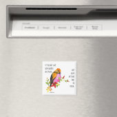 Aimant Oiseau peint, vers de 1 Jean 3:18 (In Situ (Lave-vaisselle))