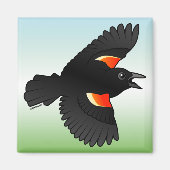 Aimant Oiseau roux volant (Devant)