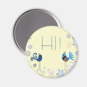 Aimant Oiseaux bleus décoratifs modernes (Recto/Verso)