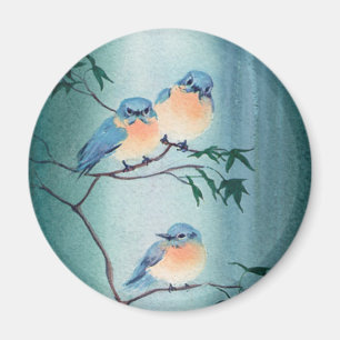 Aimant OISEAUX BLEUS HEUREUX par SHARON SHARPE