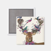 Aimant Oiseaux de cerfs, nids d'oiseaux tropicaux (Recto/Verso)