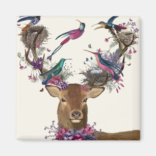 Aimant Oiseaux de cerfs, nids d'oiseaux tropicaux