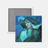 Aimant "Oiseaux de dualité - Dame de Peacock" (Recto/Verso)