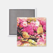 Aimant Oiseaux de fleurs (Recto/Verso)