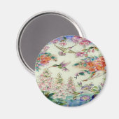 Aimant Oiseaux de mer et fleurs vitraux en bois (Recto/Verso)