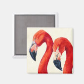 Aimant Oiseaux De Plumes - Flamants roses Plus Grands (Recto/Verso)