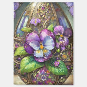 Aimant Oiseaux en fleurs Pied violets Fleur sauvage Oeuf (Recto)