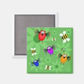 Aimant Oiseaux et abeilles (Recto/Verso)