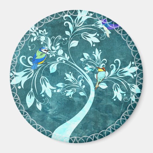 Aimant Oiseaux et fleurs (Devant)