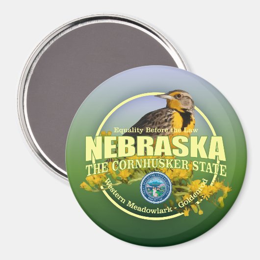 Aimant Oiseaux et fleurs du Nebraska (Recto/Verso)