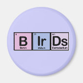 Aimant Oiseaux faits d'éléments (Devant)