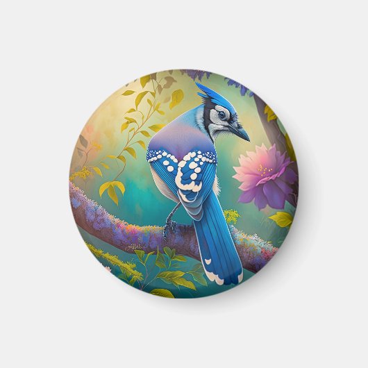 Aimant Oiseaux Fantastiques Geai Bleu (Devant)