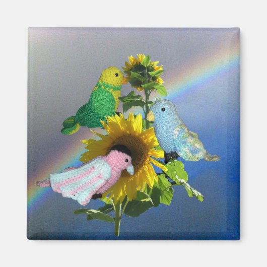 Aimant - Oiseaux jouets sur Tournesol (Devant)