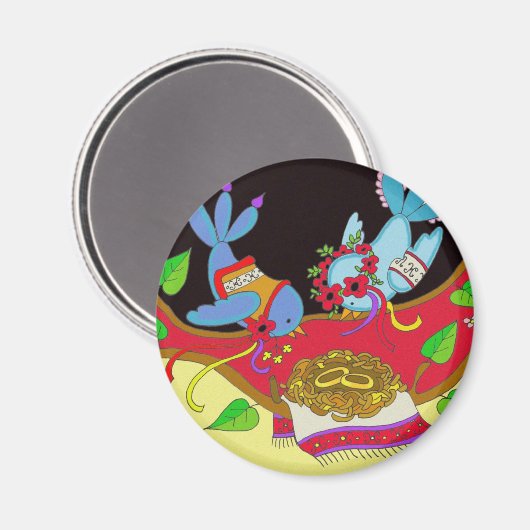 Aimant Oiseaux mariages ukrainiens Folk Art (Recto/Verso)