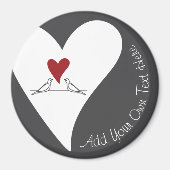 Aimant Oiseaux modernes simples en amour Coeur rouge (Devant)
