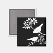 Aimant Oiseaux noirs et blancs (Recto/Verso)