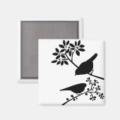 Aimant Oiseaux noirs et blancs (Recto/Verso)