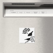 Aimant Oiseaux noirs et blancs (In Situ (Lave-vaisselle))