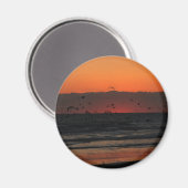 Aimant Oiseaux survolant le coucher du soleil sur l'océan (Recto/Verso)