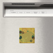 Aimant oiseaux vintage et motif floral (In Situ (Lave-vaisselle))