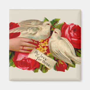 Aimant Oiseaux vintages Victorian Love Dove Art classique
