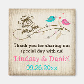 Aimant Oiseaux Whimsical dans l'amour mariage Faveur aima (Devant)