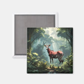 Aimant Okapi Dans La Forêt Pluviale, (Zebra Giraffe) (Recto/Verso)