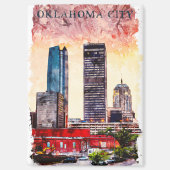 Aimant Oklahoma City Aquarelle Ville Silhouette Peinture (Recto)