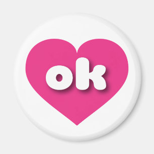 Aimant Oklahoma coeur rose chaud - I love ok