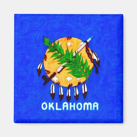 Aimant Oklahoma Peint Produits Drapeaux (Devant)
