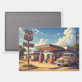 Aimant Oklahoma Route 66 Gare Vintage (Recto/Verso)