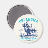 Aimant Oklahoma The Sooner State - Bison Art Design (Recto/Verso)