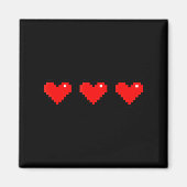 Aimant Old 8 Bit Heart Arcade Retro Xel Gamer Valentine's (Devant)