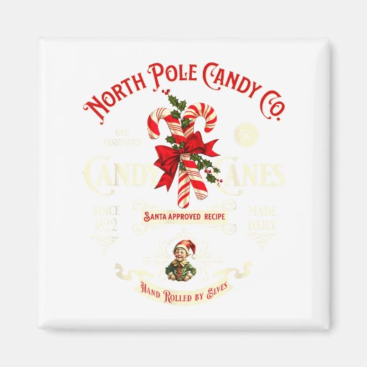 Aimant Old Fashioned North Le Candy Cane Company Elf Chri (Devant)