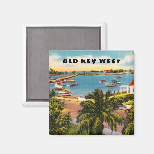 Aimant Old Key West Floride avec Garrison Bight (Recto/Verso)