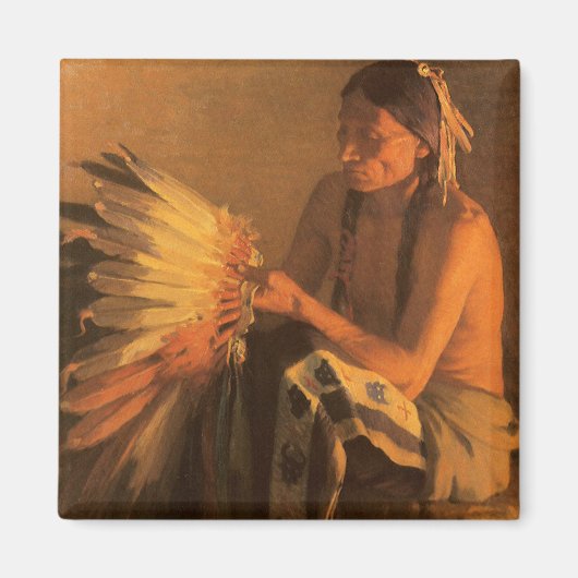 Aimant Old War Bonnet par Joseph Henry Sharp (Devant)