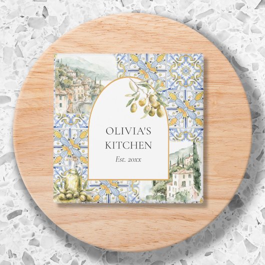 Aimant Olive Méditerranéenne Botanique Jaune Bleu